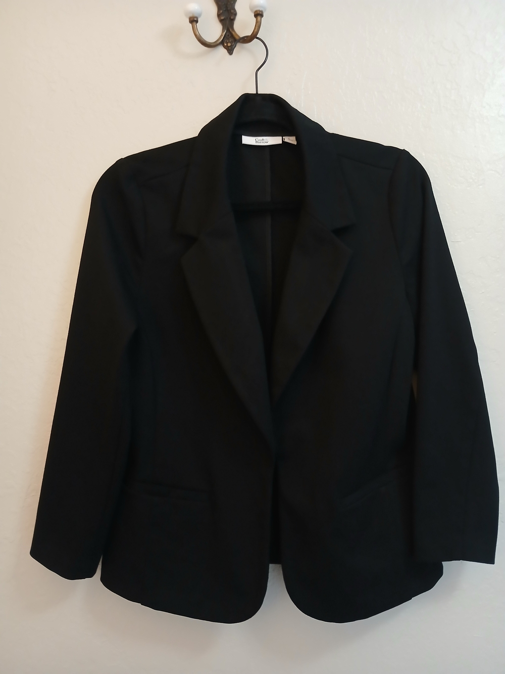 croft & barrow Black Single-Button Notch Lapel Blazer